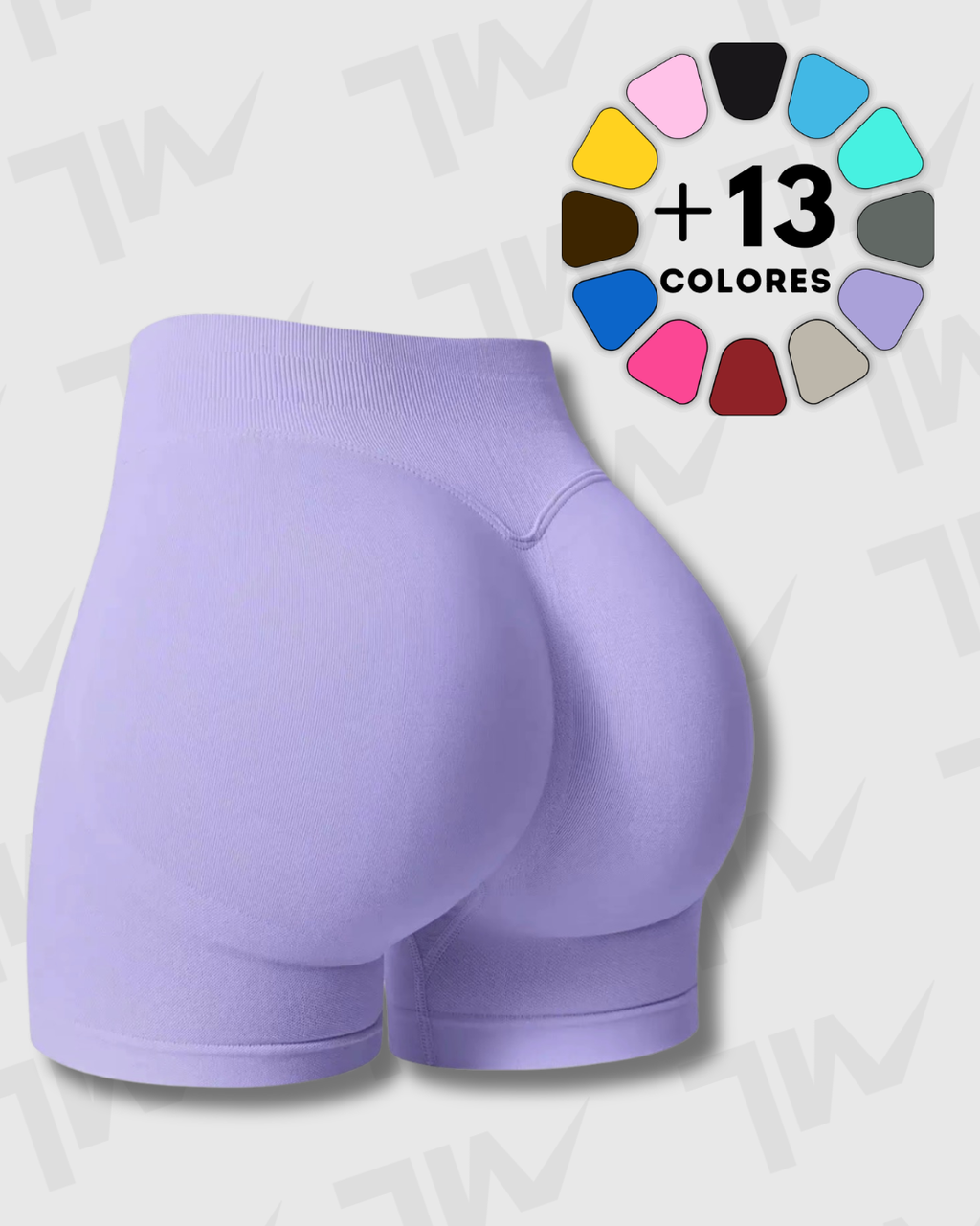 Short Yoga Seamless Lumora | Control de Abdomen y Efecto Scrunch