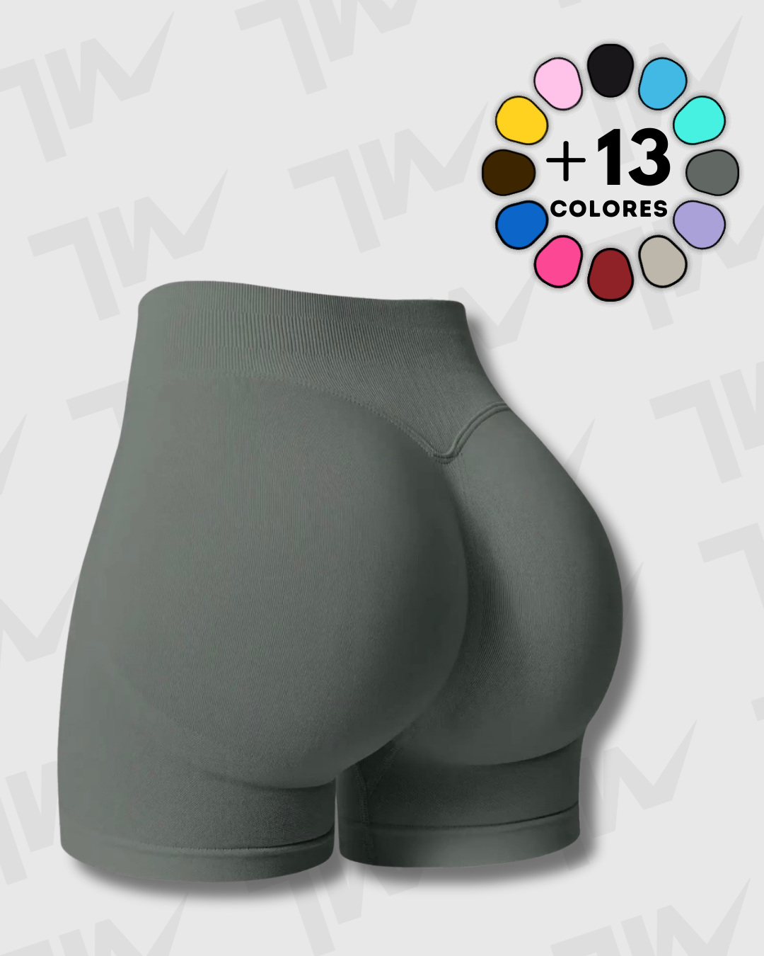 Short Yoga Seamless Lumora | Control de Abdomen y Efecto Scrunch