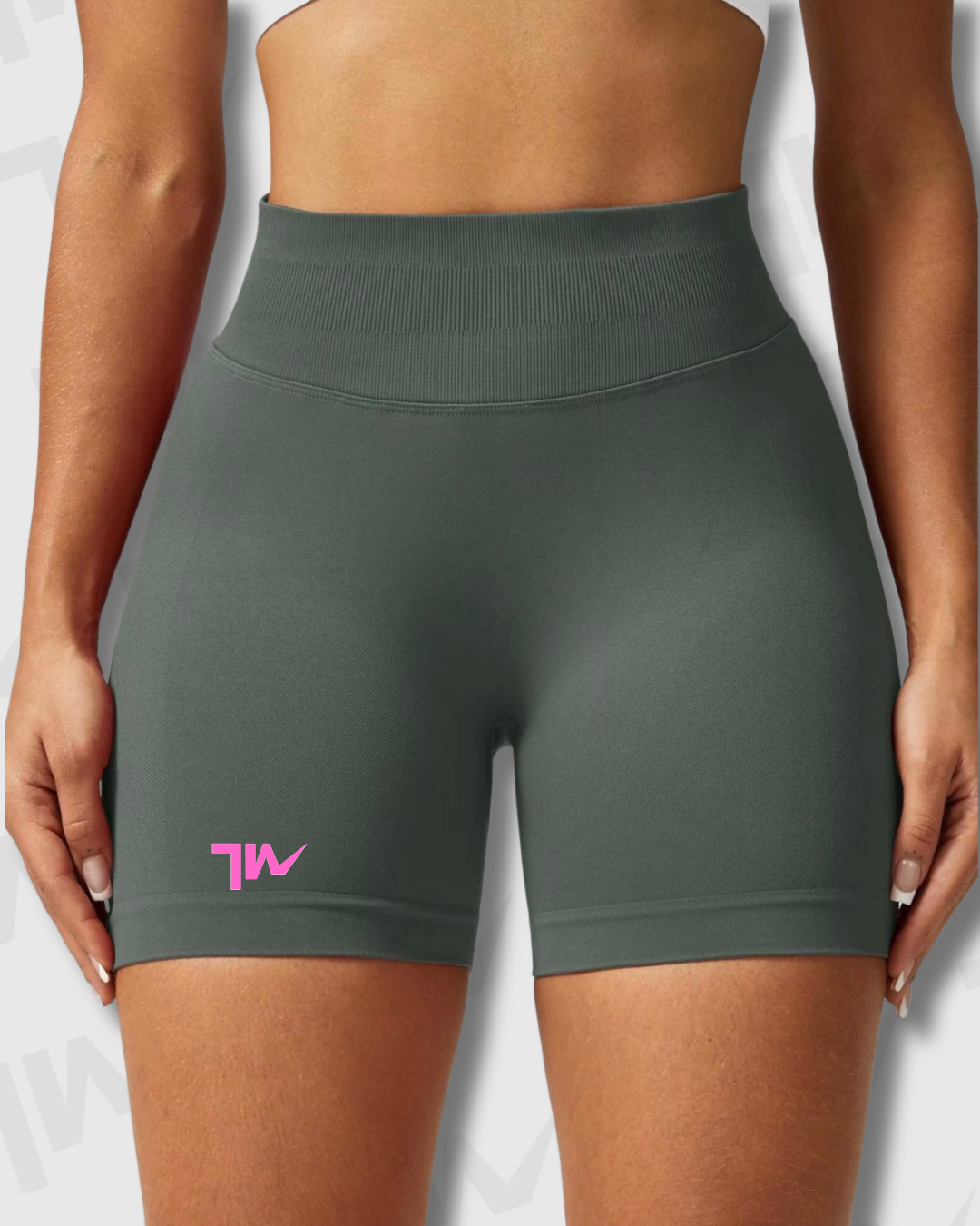 SHORT PARA YOGA GRIS CON ROSA